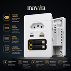 PowerWall Pro™  4 em 1 – Tomada Inteligente com Carregamento Rápido